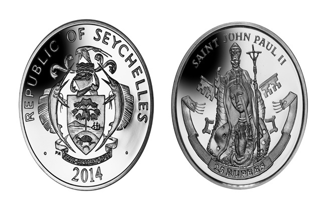 Seychelles coin honours new Catholic saint Pope John Paul II