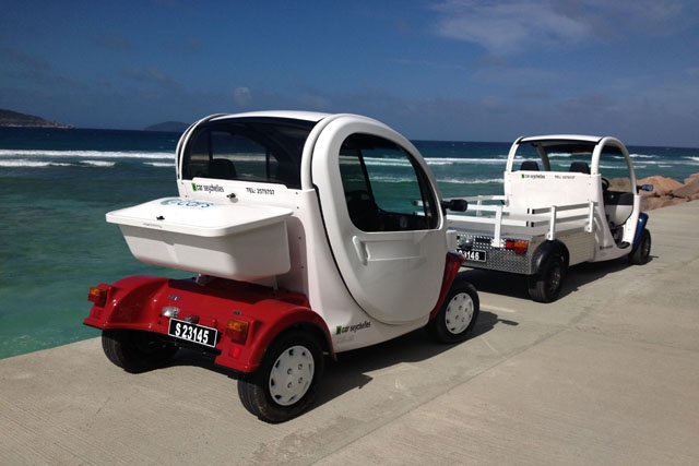 Seychelles future eco-island : La Digue going green with electric cars