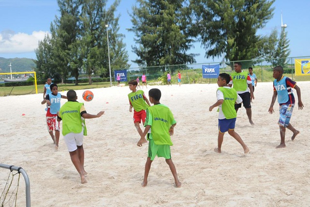 Seychelles gearing up for CAF’s African Beach Soccer Championship 2015 – construction of beach soccer stadium gets underway