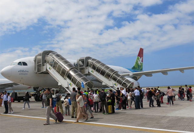 Air Seychelles fly in Chinese tourists to spend the spring holidays in the Indian Ocean archipelago