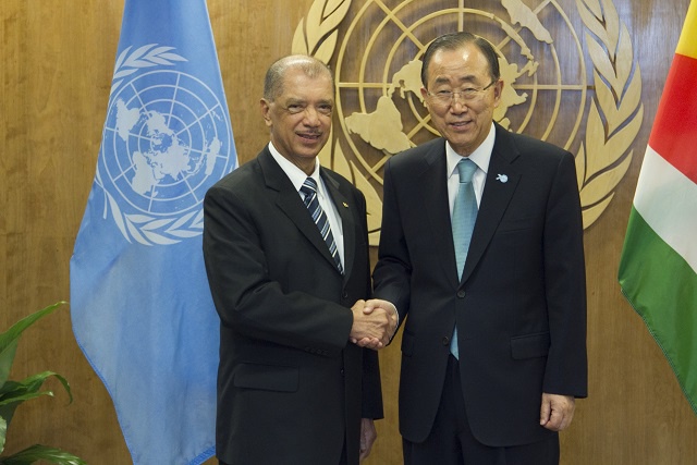 Seychelles President meets UN and Commonwealth Secretary Generals in the margins of the general assembly in New York