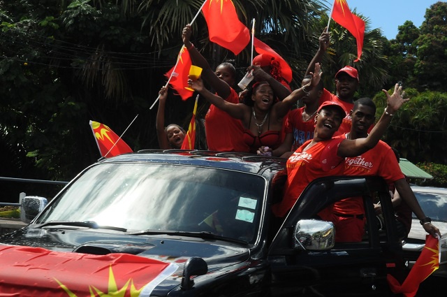 Seychelles 'Parti Lepep' celebrates election victory - Electoral Commission to meet Monday as opposition rejects results