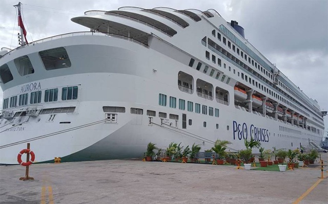 MS Aurora longest cruise ship to berth in Seychelles' Port Victoria