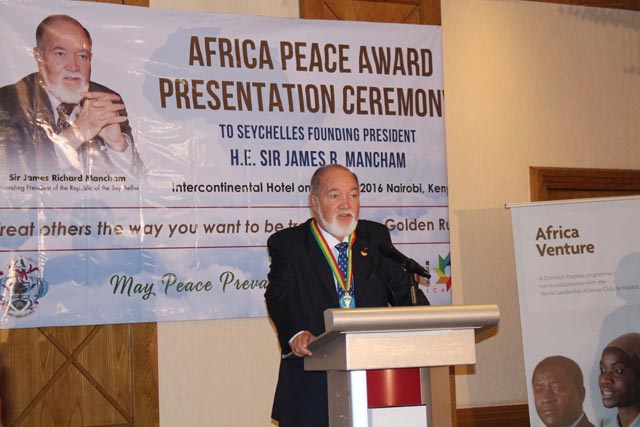 Sir James Mancham  - Africa Peace Award