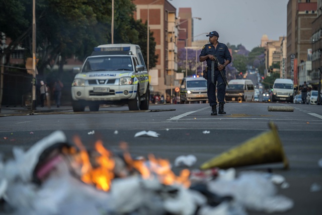 S.African police block student march to Zuma's office