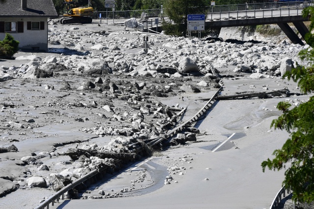 In the Alps after a landslide lost eight people