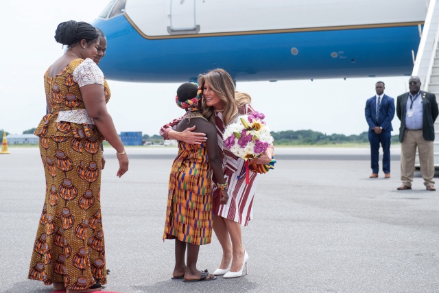 US First Lady Melania Trump touches down in Africa