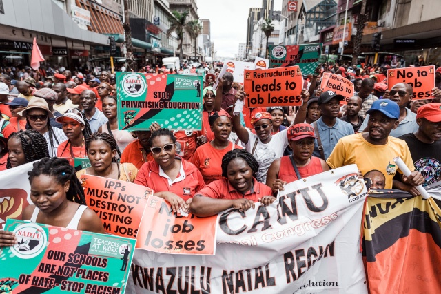 Thousands protest against job losses in South Africa