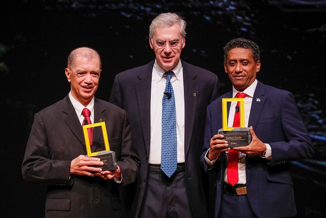 Feted in Washington, Presidents of Seychelles -- Faure and Michel -- honoured by National Geographic Society for planetary leadership