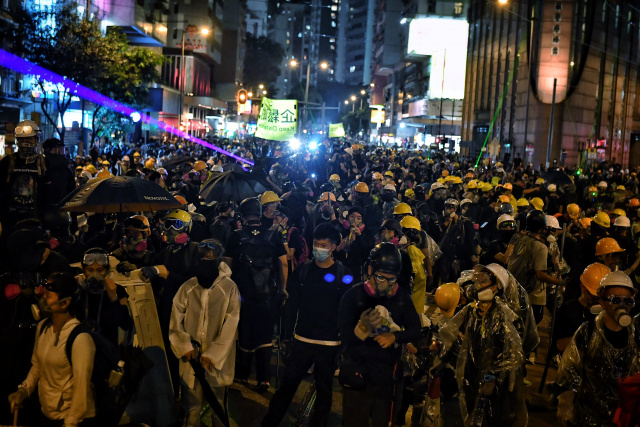 Fire, tear gas and petrol bombs as Hong Kong engulfed by chaos