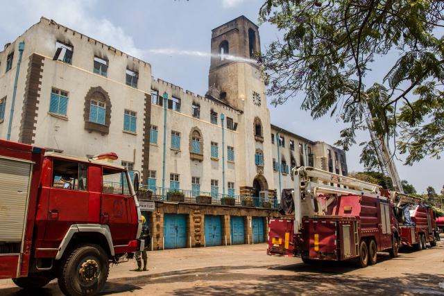 Fire ravages Uganda's top university