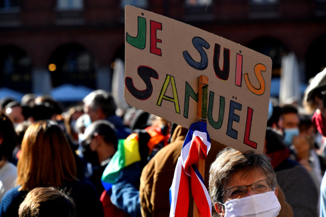 'We are not afraid': France rallies after beheading of teacher