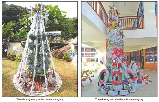 Competition's creative Christmas trees make for sustainable Seychellois holiday