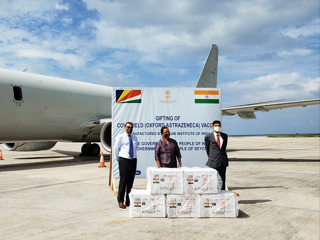 50,000 doses of the Oxford-AstraZeneca vaccine from India arrives in Seychelles