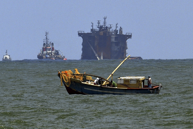 Crippled cargo ship towed to Singapore after fire: Sri Lanka navy