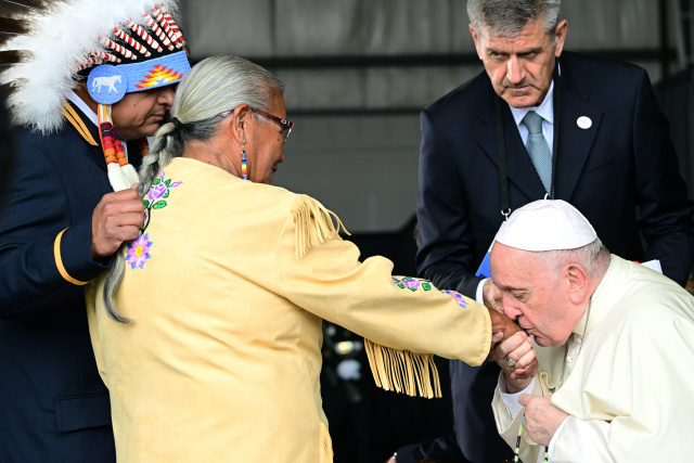 Pope on 'penitential' visit to Canada Indigenous school survivors