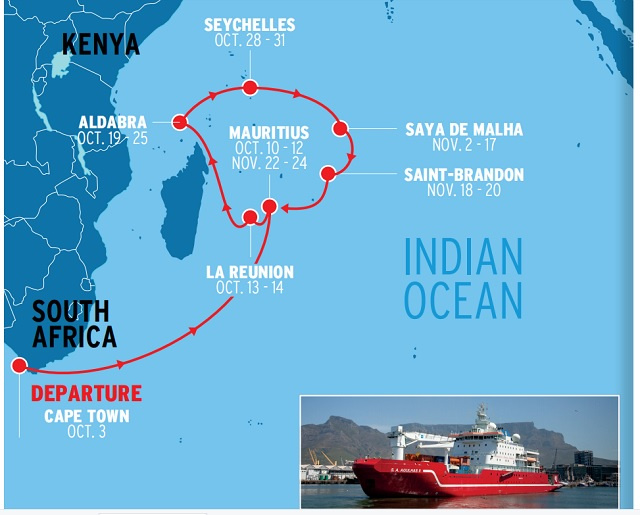 Monaco Explorations: Oceanic expedition on its way to Seychelles' Aldabra Atoll