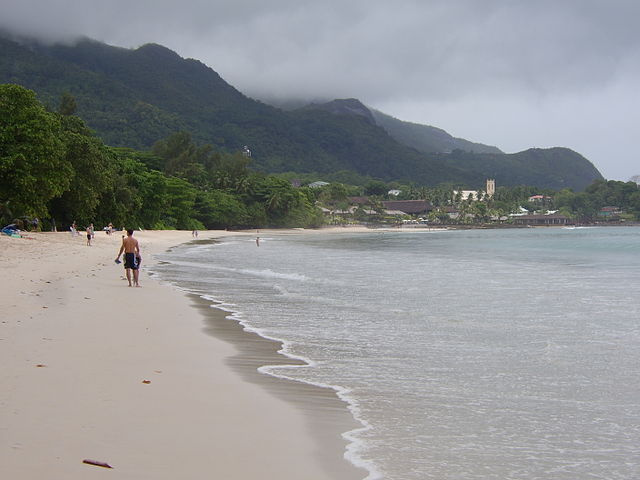 4 zones côtières choisies pour la cartographie 2D/3D de l'île de Mahé aux Seychelles