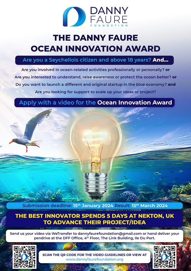 Ocean Innovation Award launched by Danny Faure Foundation