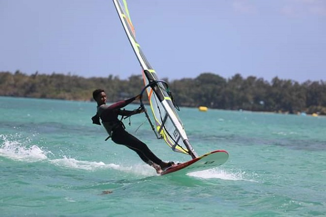 14-year-old windsurfer representing Seychelles at 2023 PWA Youth & Junior Slalom World Cup