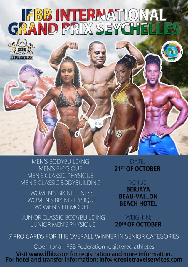 Seychelles to host 2023 IFBB International Grand Prix for  first time