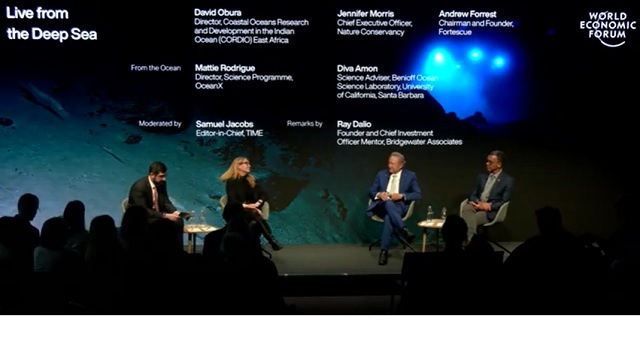 World Economic Forum panel discussion features OceanX live broadcast from 200m under ocean in Seychelles
