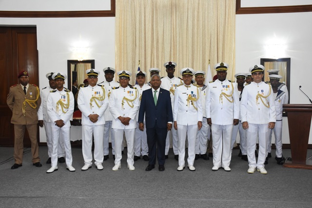 Brave Seychelles Defence Forces officers and chief of SDF rewarded with medals