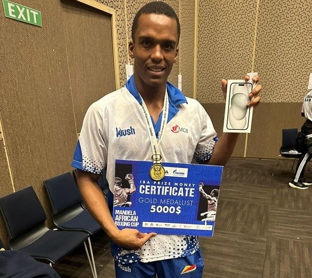 Seychellois boxer Joshua Cousin wins gold at Mandela African Boxing Cup