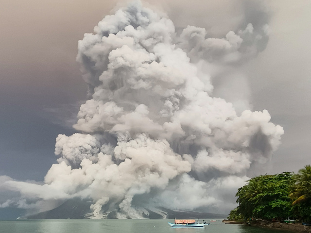 Indonesia volcano erupts, thousands evacuated over tsunami threat