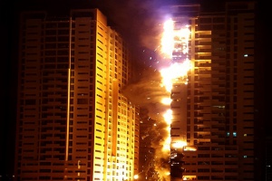 Fire engulfs UAE residential towers