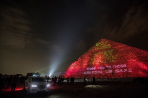 Great Pyramid in Egypt lights up in solidarity against virus