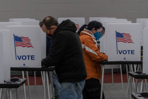 Anxious Americans show up for an election like no other