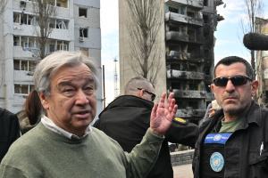 UN chief condemns 'absurdity' of war in Ukraine visit