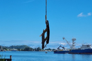 US Navy assists Seychelles Coast Guard in wreckage removal